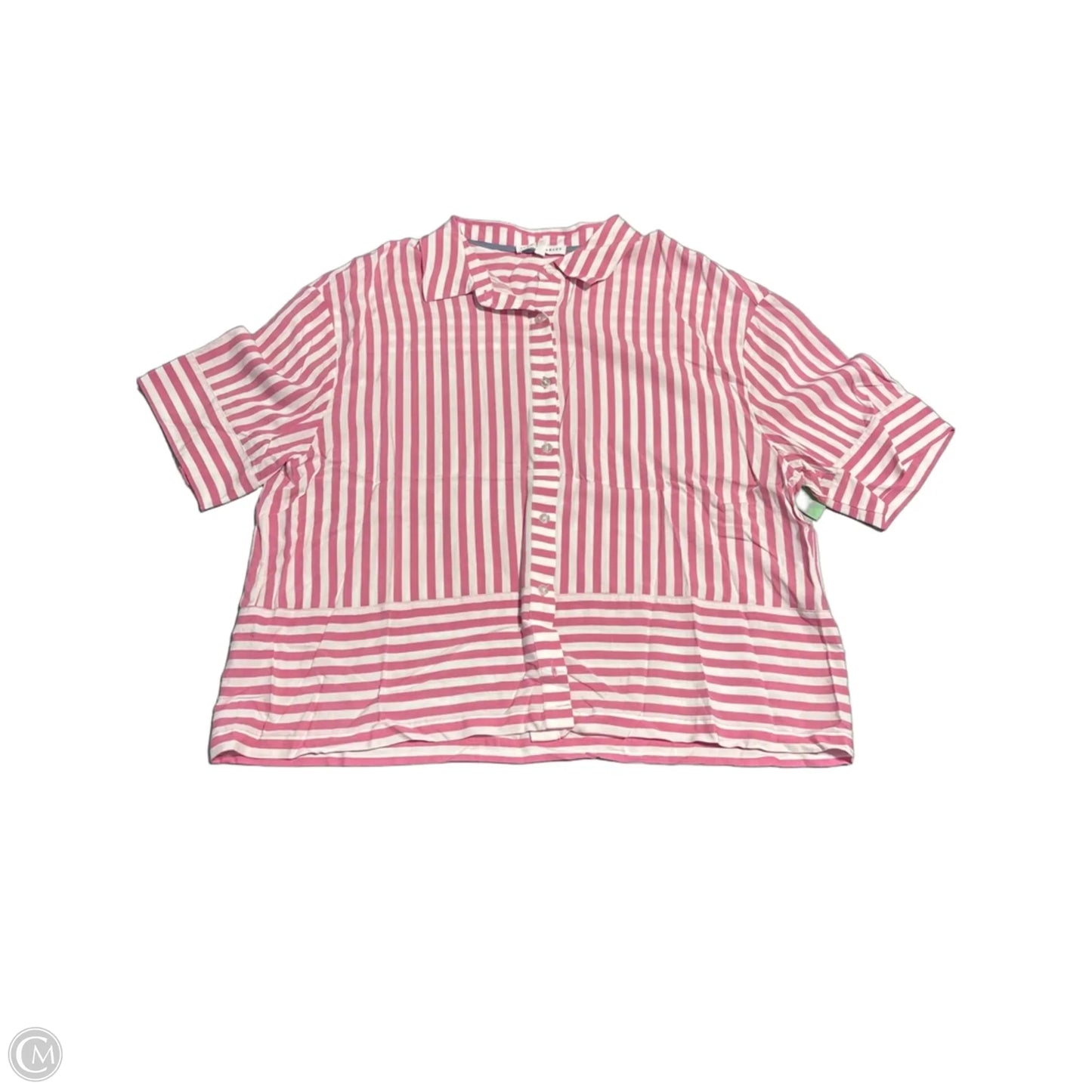 Top 3/4 Sleeve By Jane And Delancey In Pink & White, Size: Xl