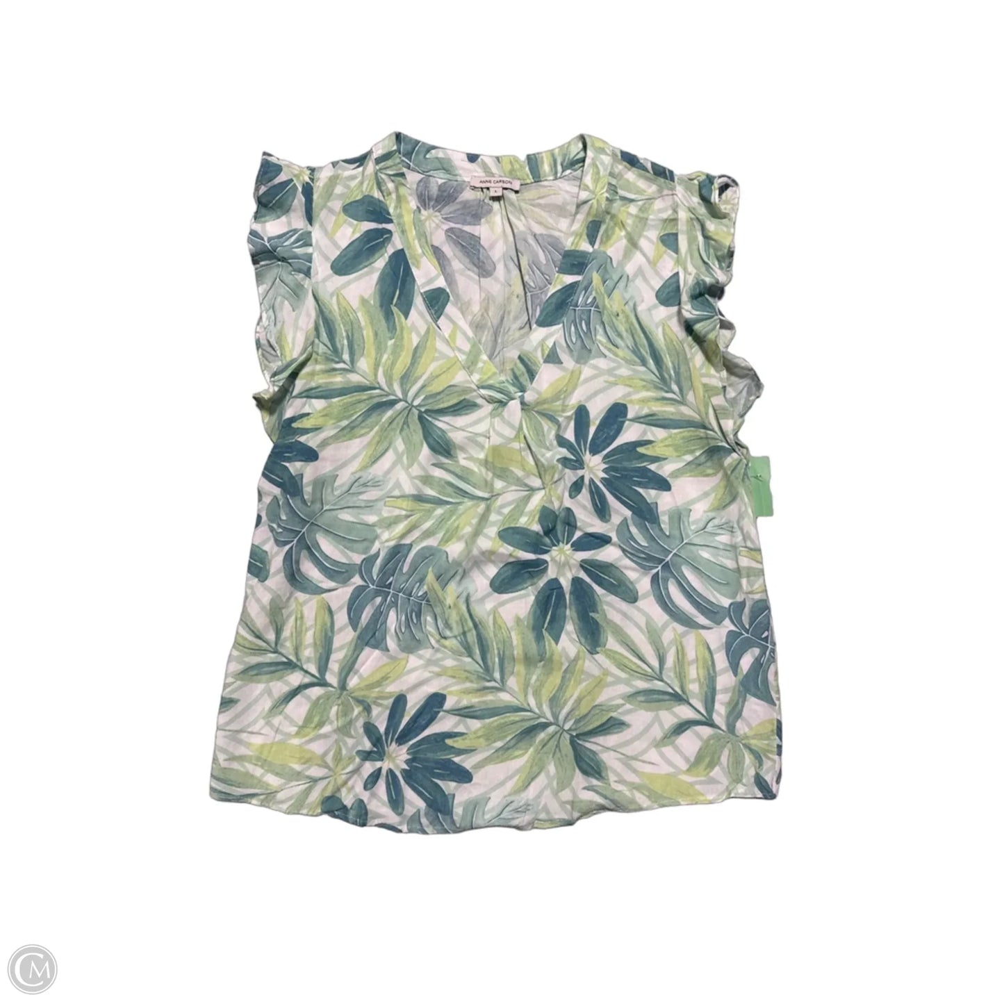 Top Short Sleeve By Anne Carson In Green, Size: L
