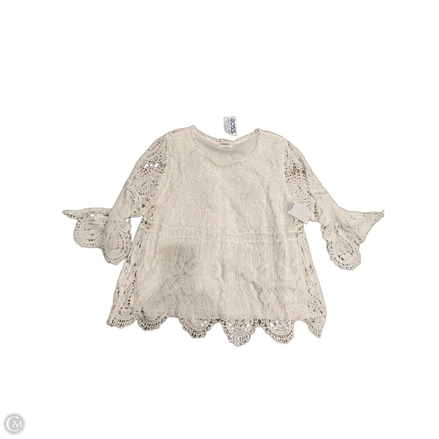 Blouse 3/4 Sleeve By Cme In White, Size: 2x