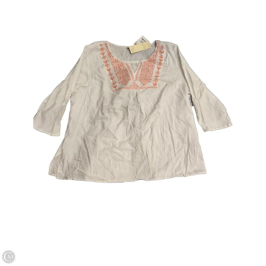 Top 3/4 Sleeve By Cmc In White, Size: 2x