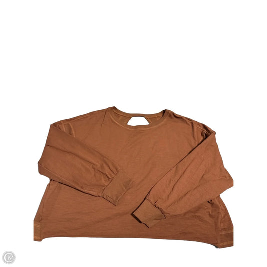 Top Long Sleeve By Cme In Brown, Size: 2x
