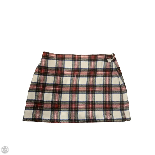 Skirt Mini & Short By Abercrombie And Fitch In Plaid Pattern, Size: Xl