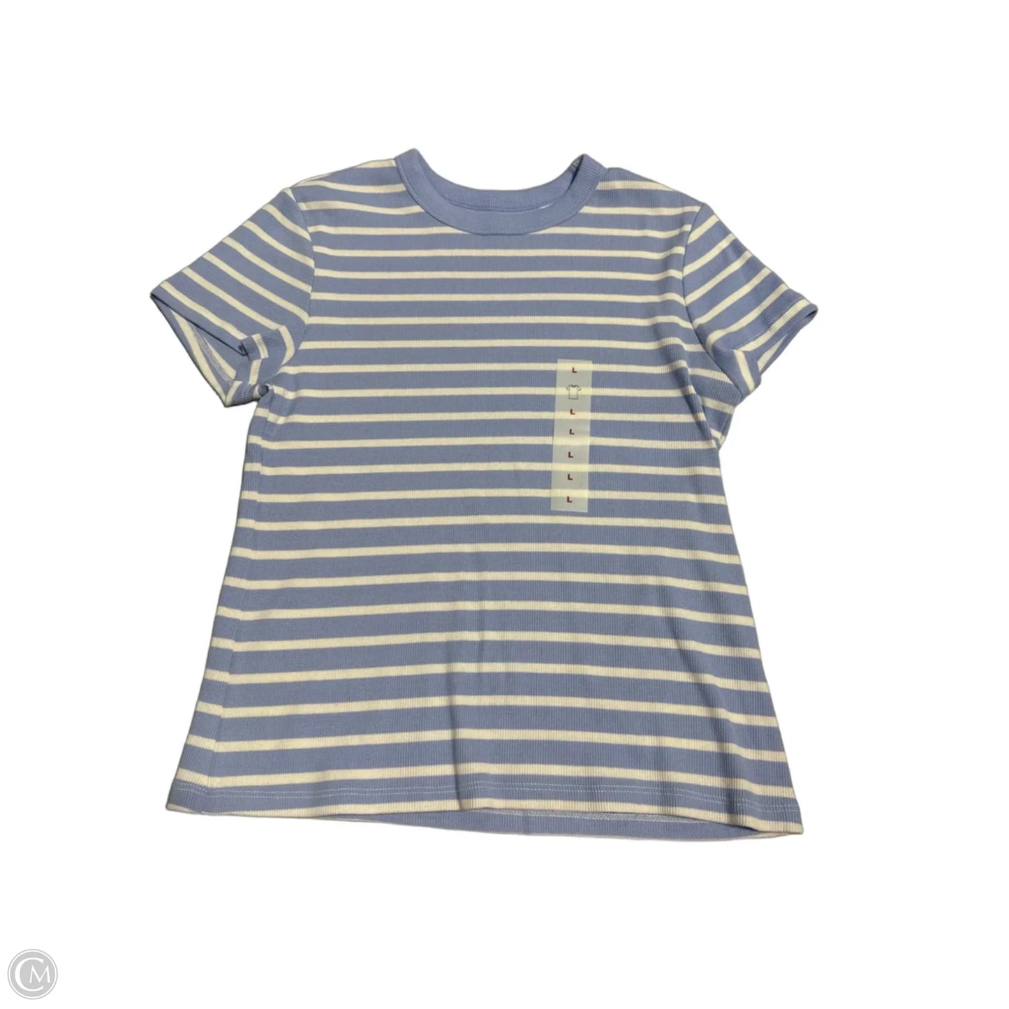 Top Short Sleeve By Old Navy In Blue & White, Size: L