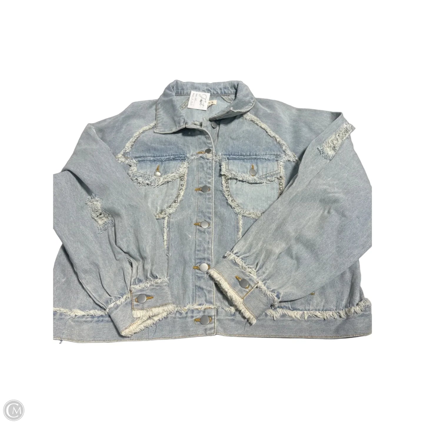 Jacket Denim By Pol In Blue Denim, Size: M