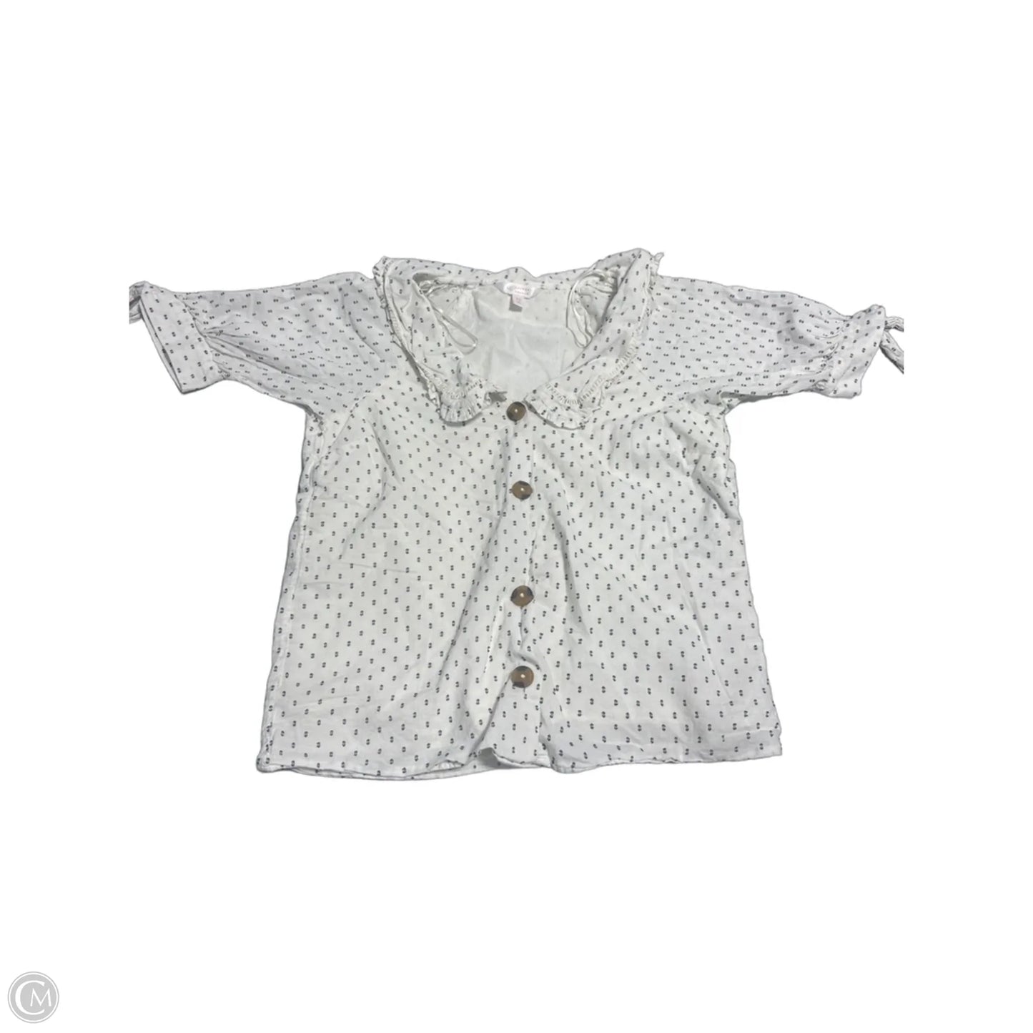 Top Short Sleeve By Lc Lauren Conrad In Blue & Cream, Size: Xs