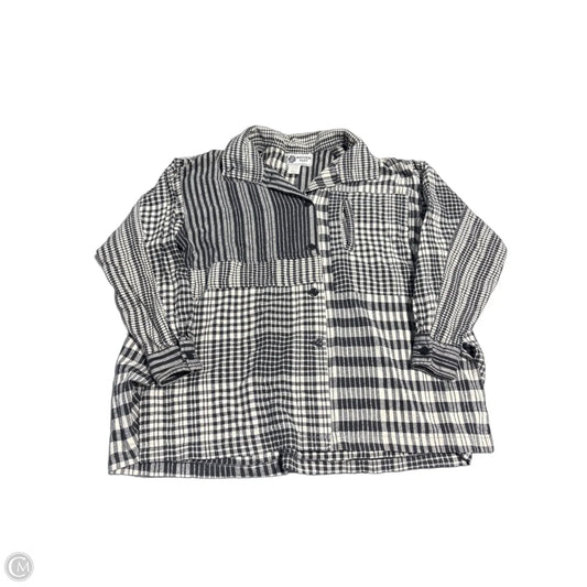 Top Long Sleeve By Cmc In Black & Cream, Size: L