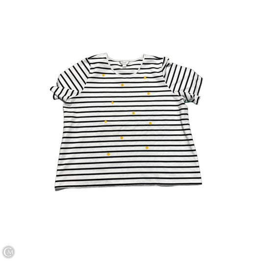 Top Short Sleeve By Cj Banks In Black & White, Size: 3x
