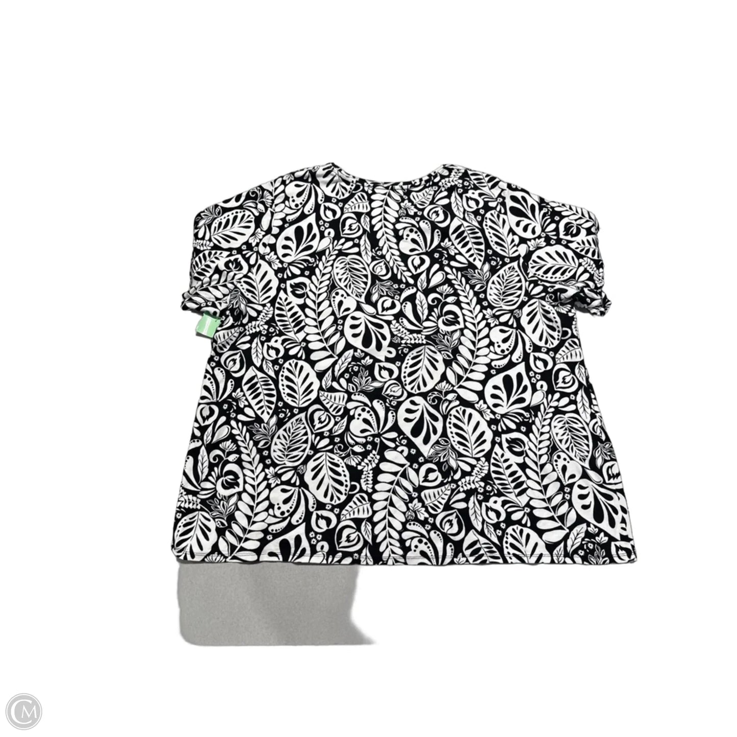 Top Short Sleeve By Croft And Barrow In Black & White, Size: 3x