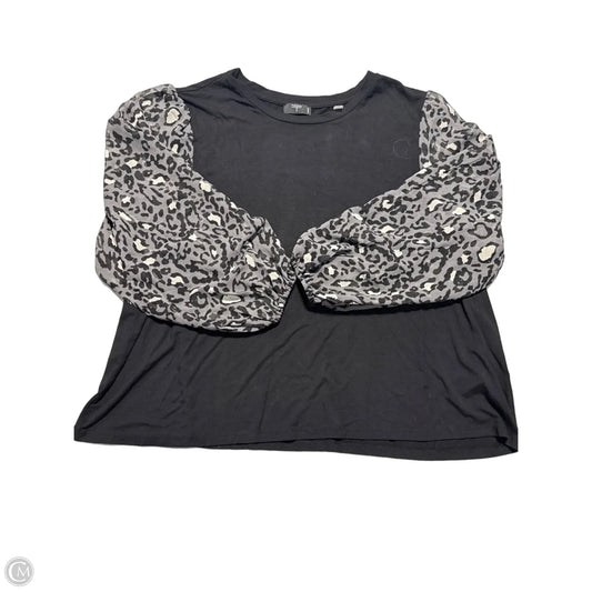 Top Long Sleeve By Tahari In Black & Grey, Size: 3x