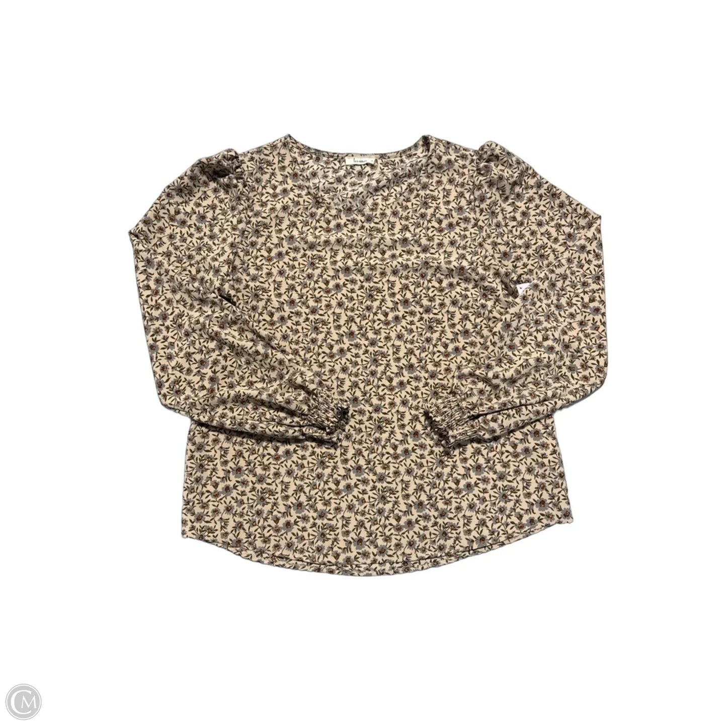 Top Long Sleeve By Les Amis In Tan, Size: M