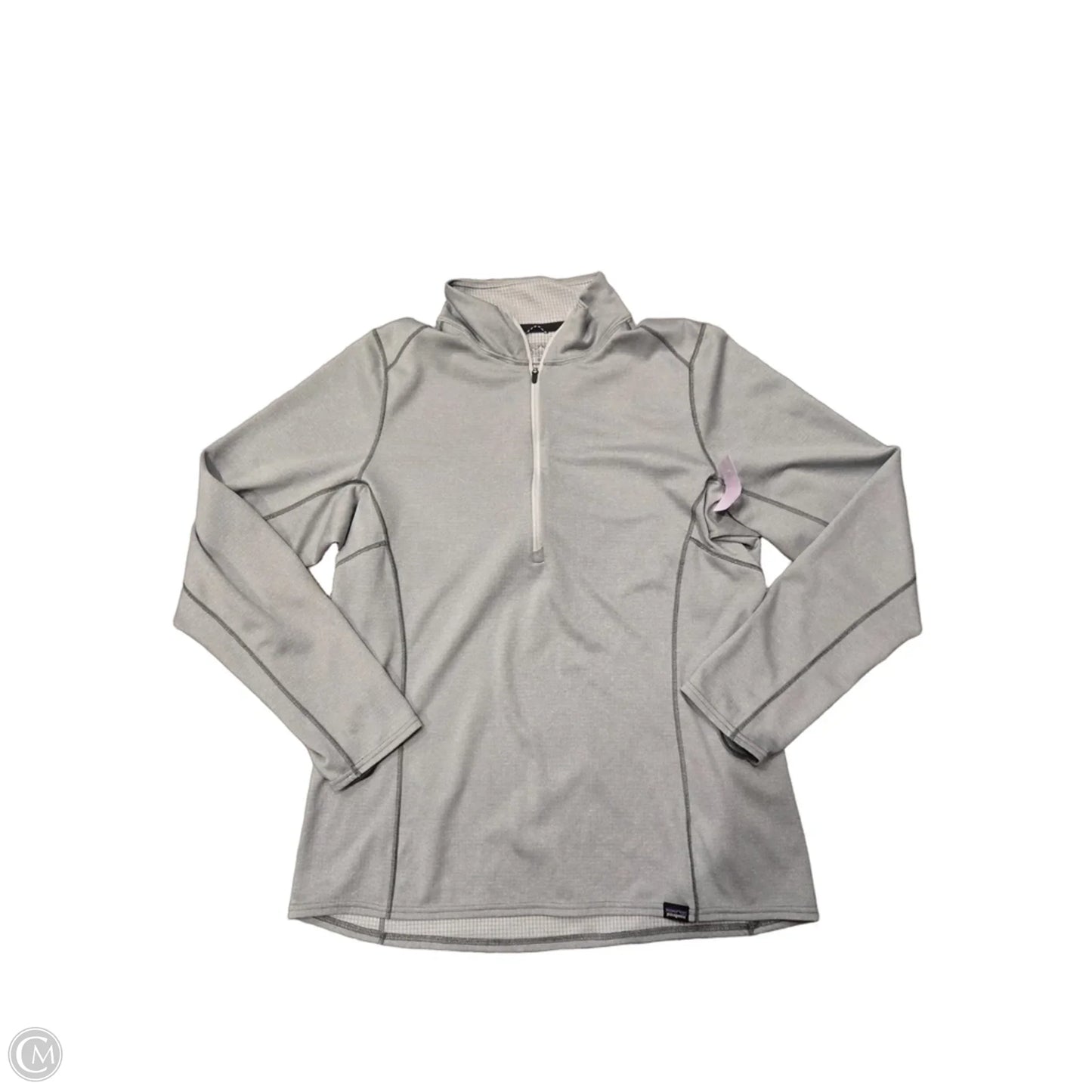 Athletic Top Long Sleeve Collar By Patagonia In Grey, Size: L