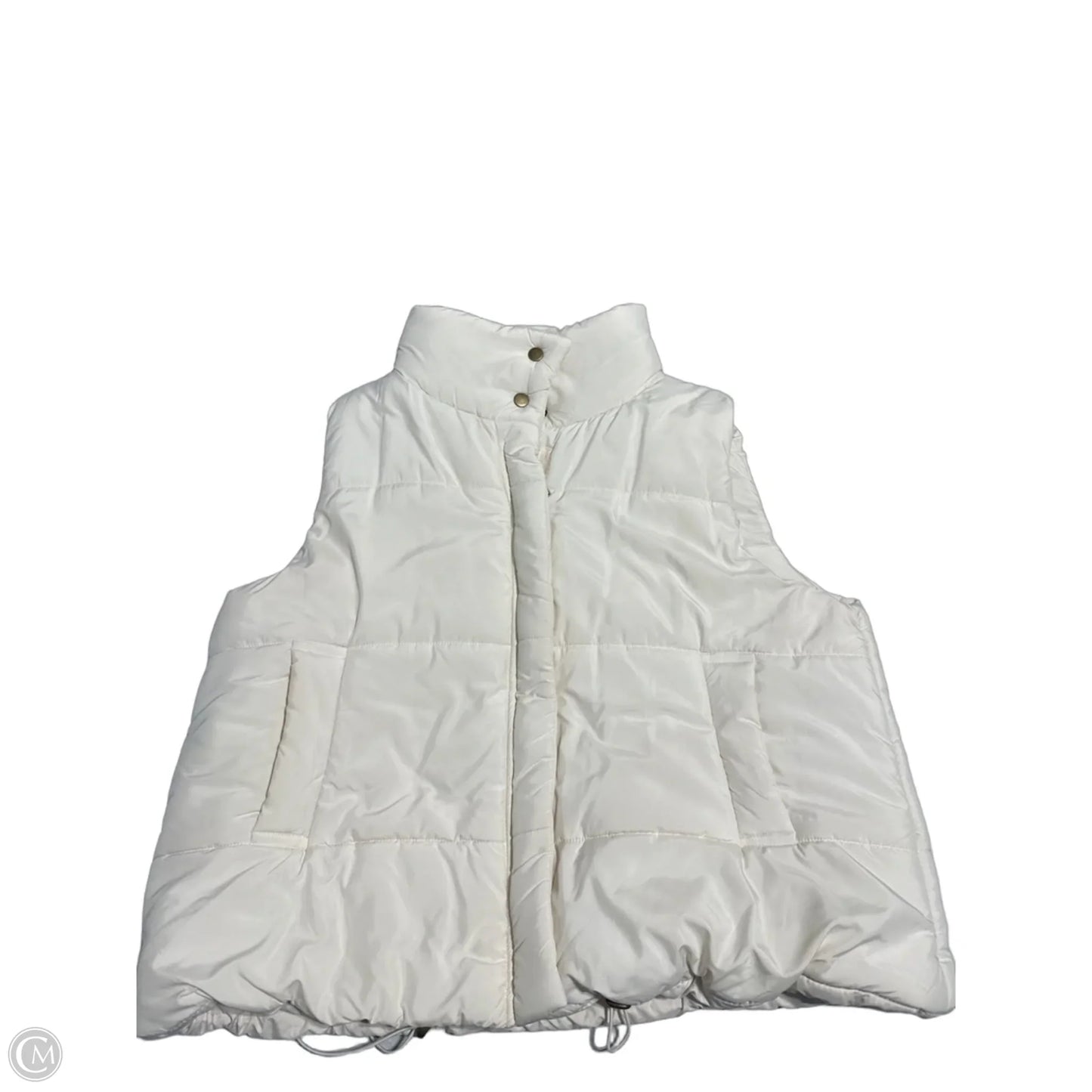 Vest Puffer & Quilted By Zenana In Cream, Size: L
