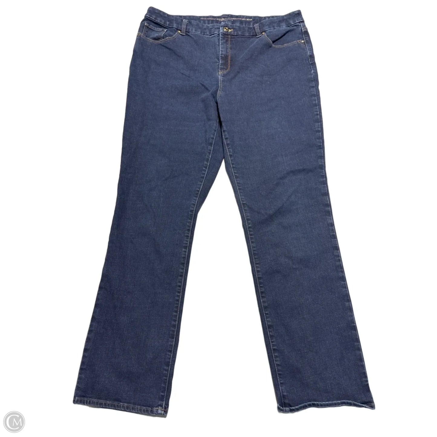 Jeans Straight By Chicos In Blue Denim, Size: 16