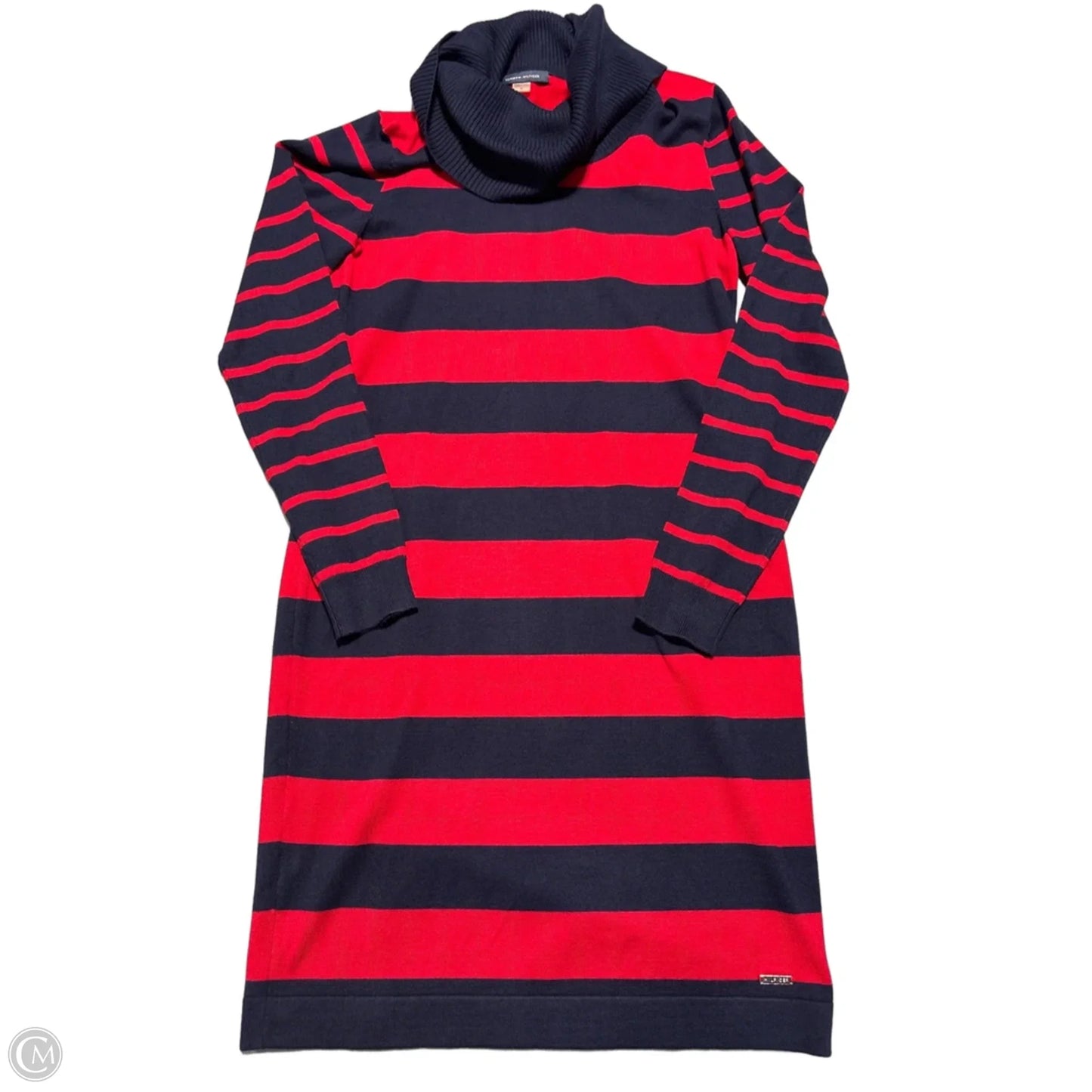 Dress Casual Midi By Tommy Hilfiger In Striped Pattern, Size: M