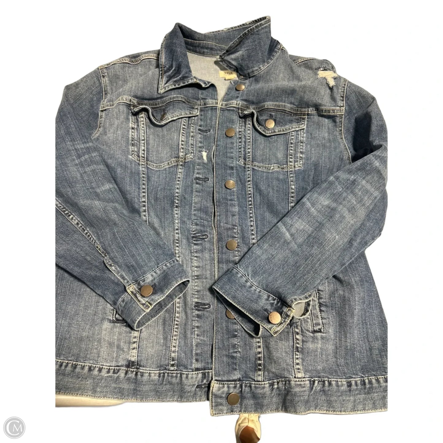 Jacket Denim By Ana In Blue Denim, Size: Xxl