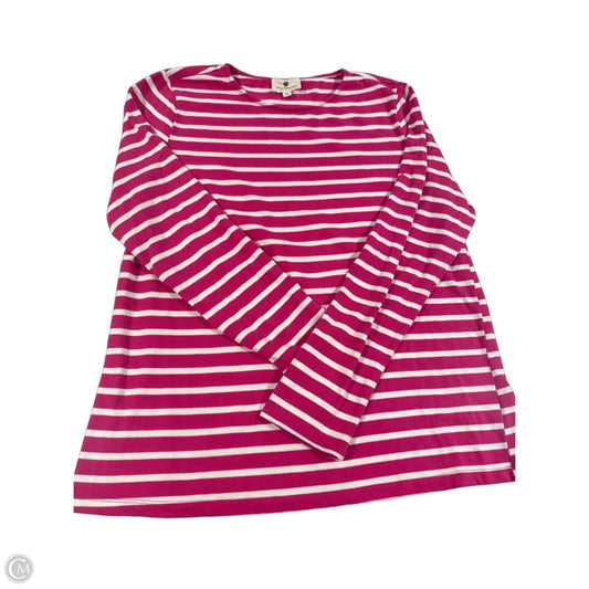 Top Long Sleeve By Betseys Boutique Shop In Pink & White, Size: Xl
