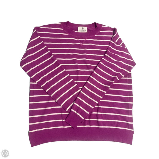 Top Long Sleeve By Betseys Boutique Shop In Purple & White, Size: Xl