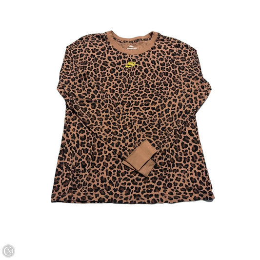 Top Long Sleeve By Nike In Animal Print, Size: M