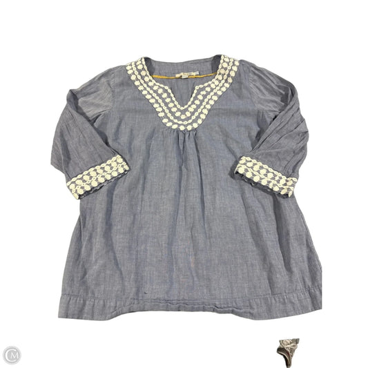 Top 3/4 Sleeve By Boden In Blue, Size: M