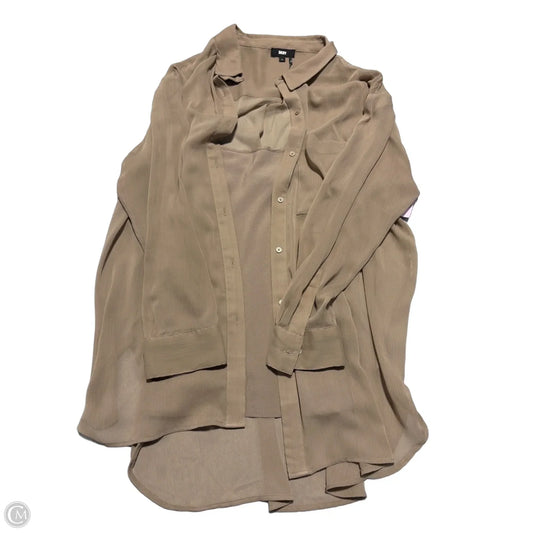 Top Long Sleeve By Dkny In Tan, Size: Xl