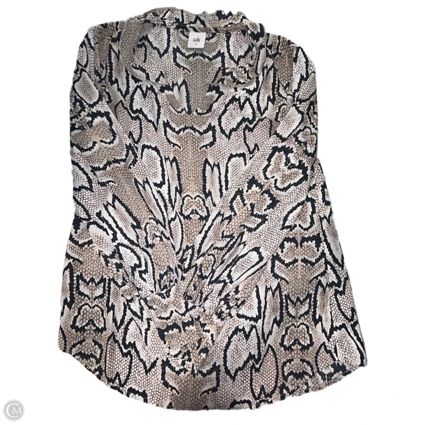 Blouse Long Sleeve By Cabi In Animal Print, Size: S