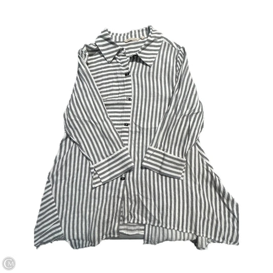 Blouse 3/4 Sleeve By Soft Surroundings In Striped Pattern, Size: L