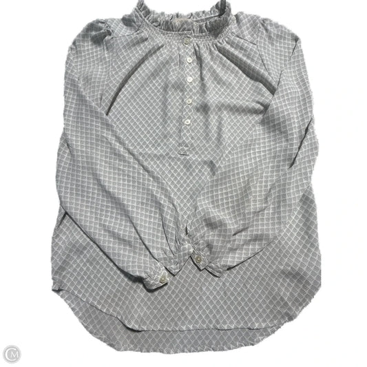Blouse Long Sleeve By Loft In Grey, Size: Xxsp