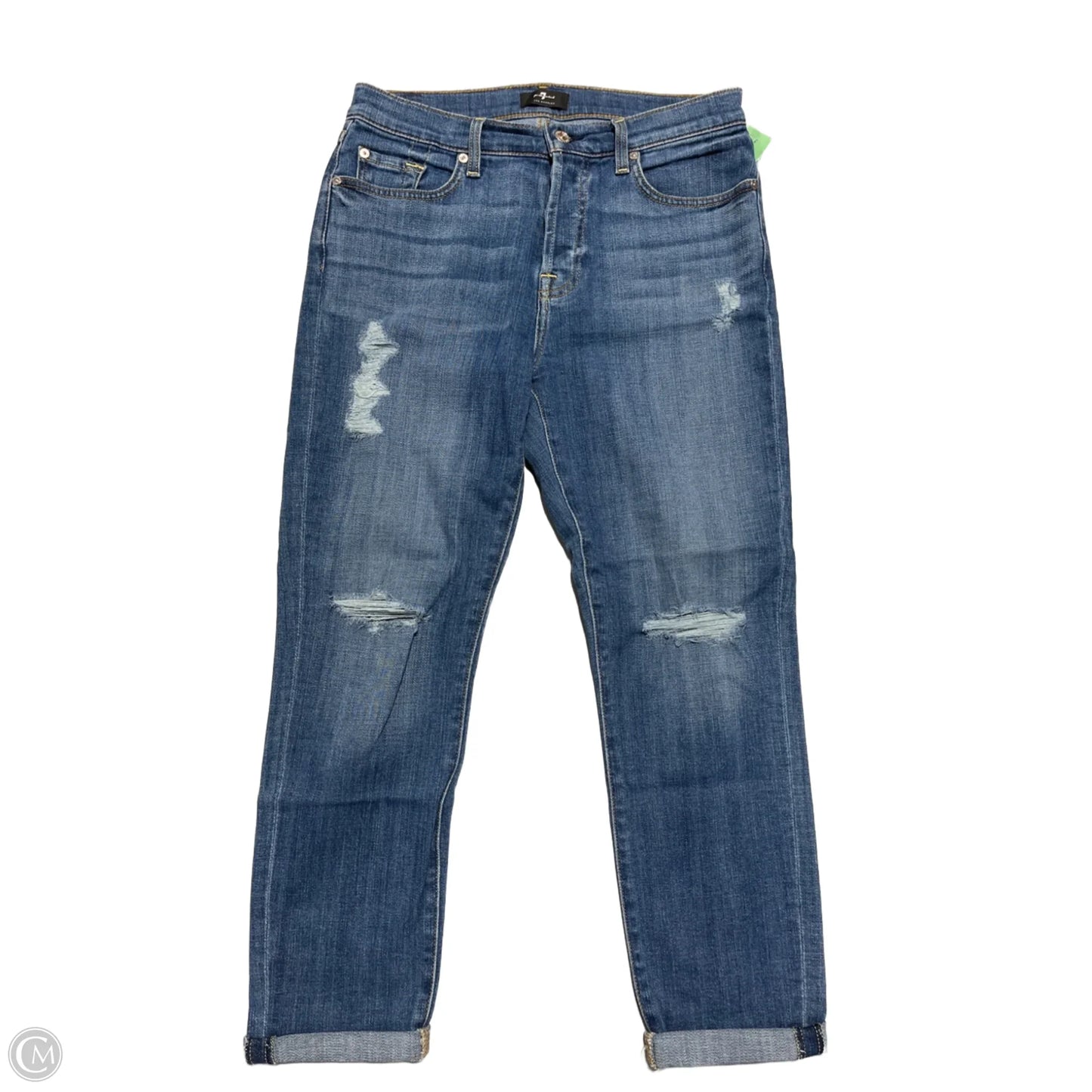 Jeans Straight By 7 For All Mankind In Blue Denim, Size: 4
