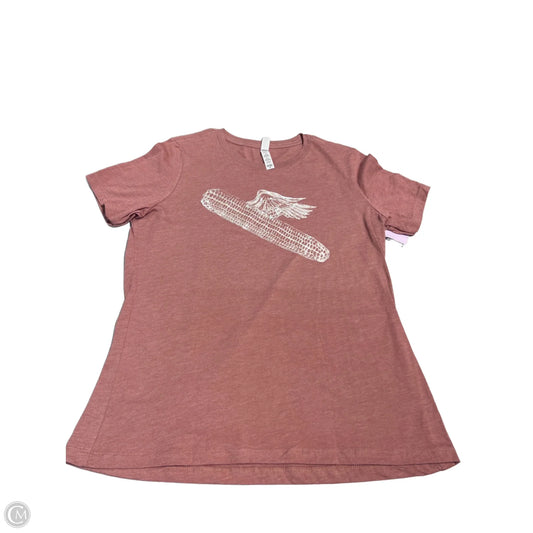 Top Short Sleeve By Bella + Canvas In Pink, Size: M