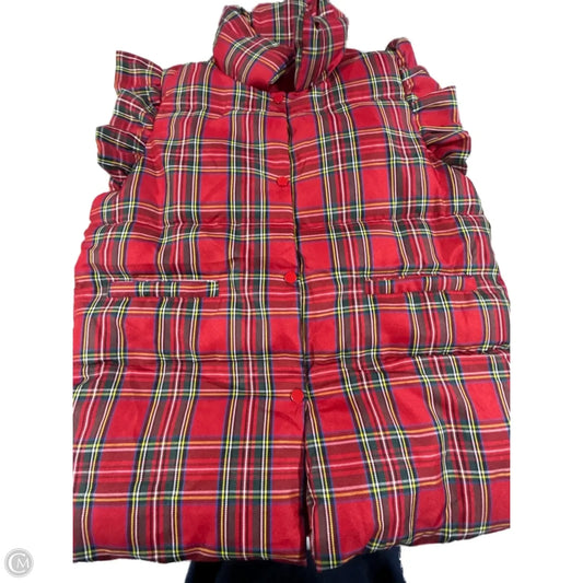 Vest Fleece By Cme In Plaid Pattern, Size: M