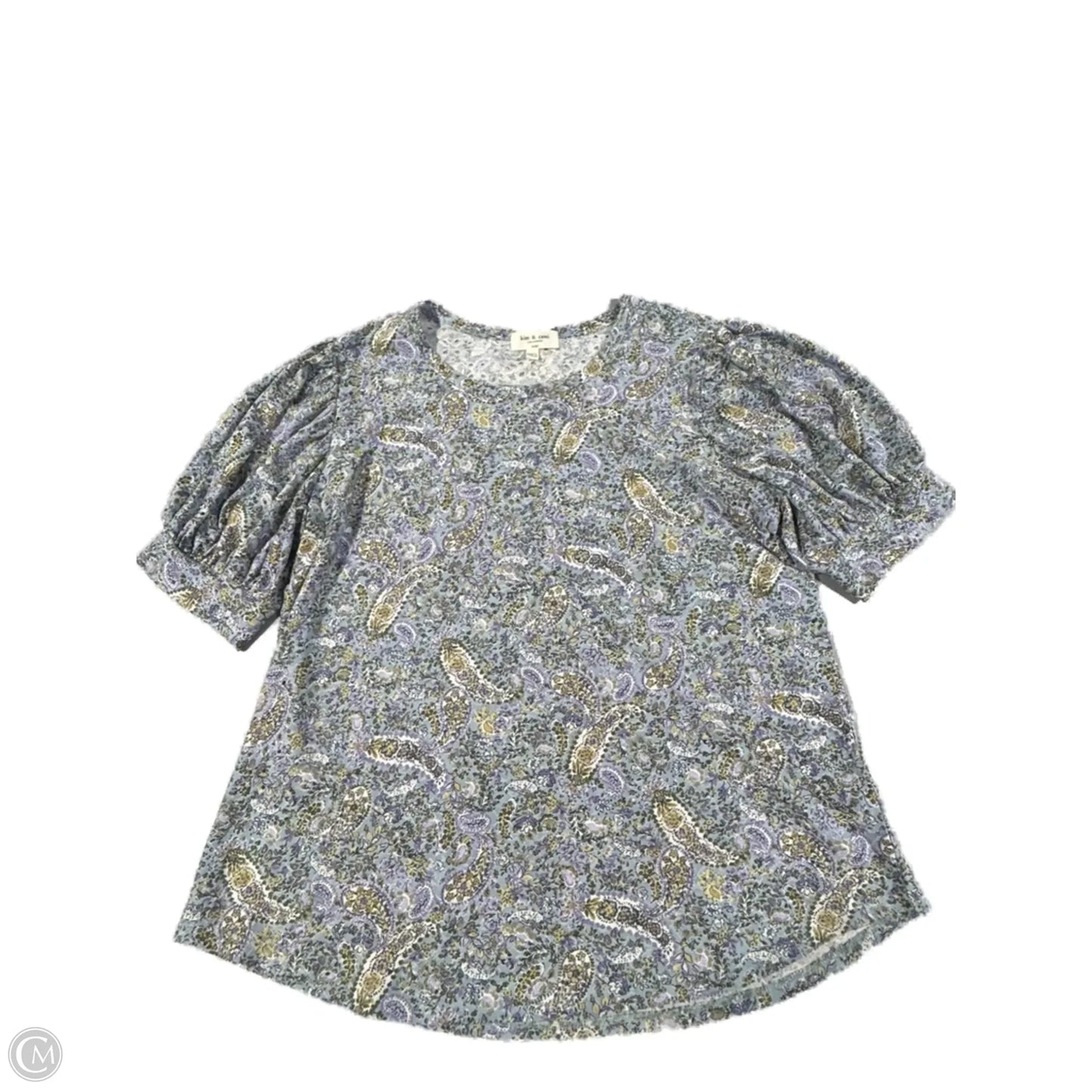 Top Short Sleeve By Kim & Cami In Blue, Size: L