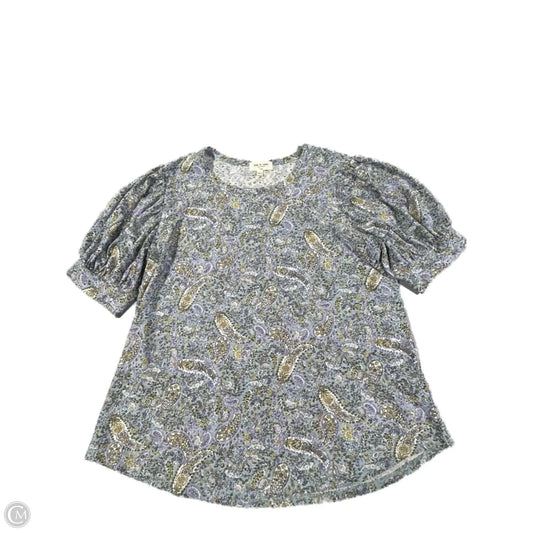 Top Short Sleeve By Kim & Cami In Blue, Size: L