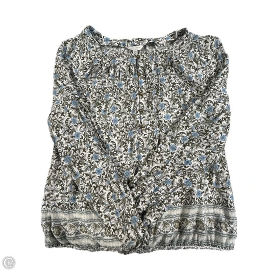 Top 3/4 Sleeve By Lucky Brand In Floral Print, Size: L