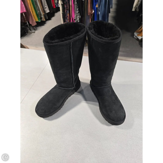 Boots Mid-calf Heels By Ugg In Black, Size: 10