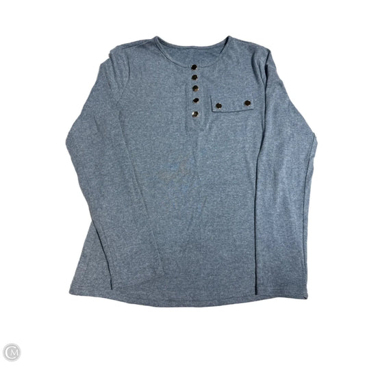 Top Long Sleeve Basic By Shein In Blue, Size: M