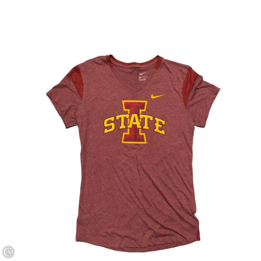 Athletic Top Short Sleeve By Nike In Red, Size: Xs