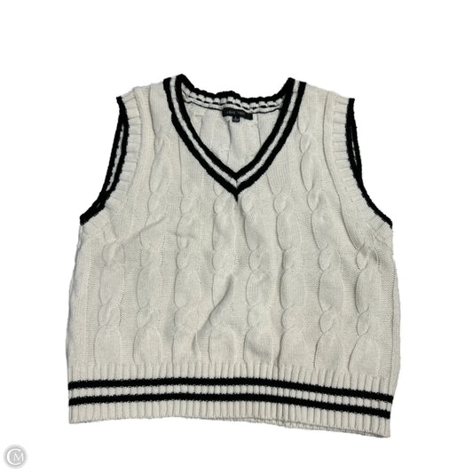 Vest Sweater By Love Tree In White, Size: L