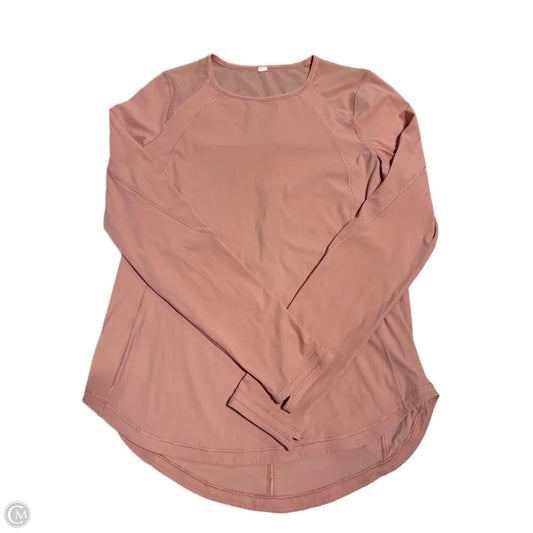 Athletic Top Long Sleeve Collar By Lululemon In Pink, Size: S