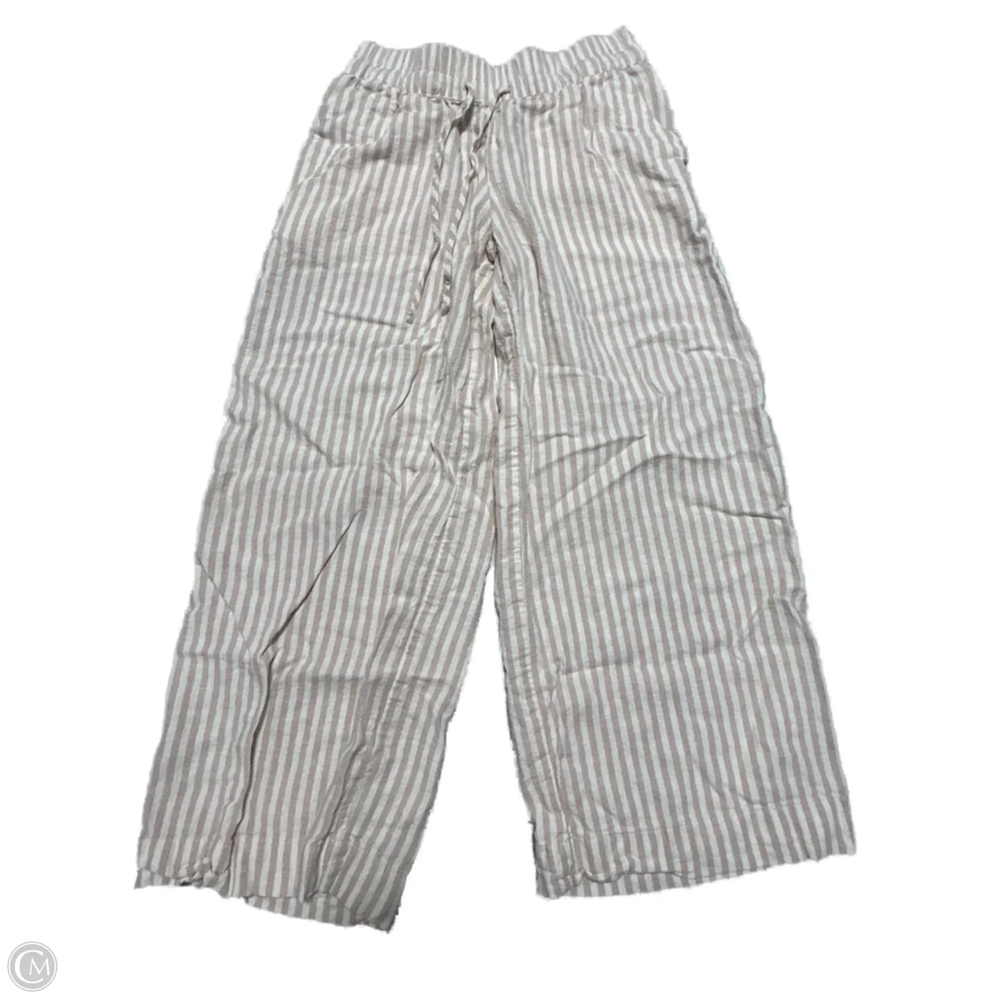 Pants Linen By A New Day In Striped Pattern, Size: Xs
