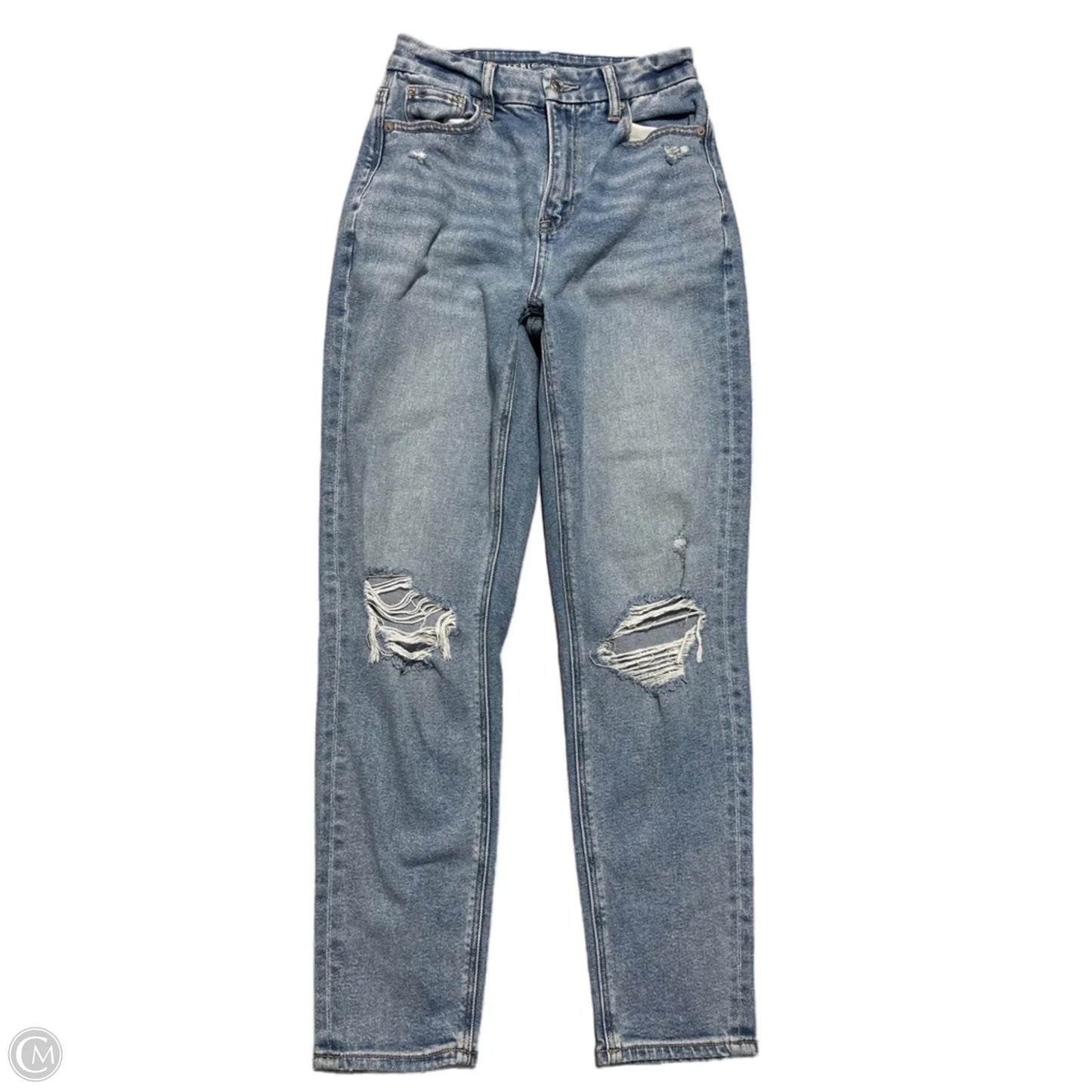 Jeans Straight By American Eagle In Blue Denim, Size: 0