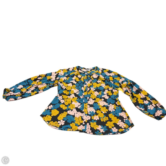 Top Long Sleeve Basic By Cabi In Floral Print, Size: L