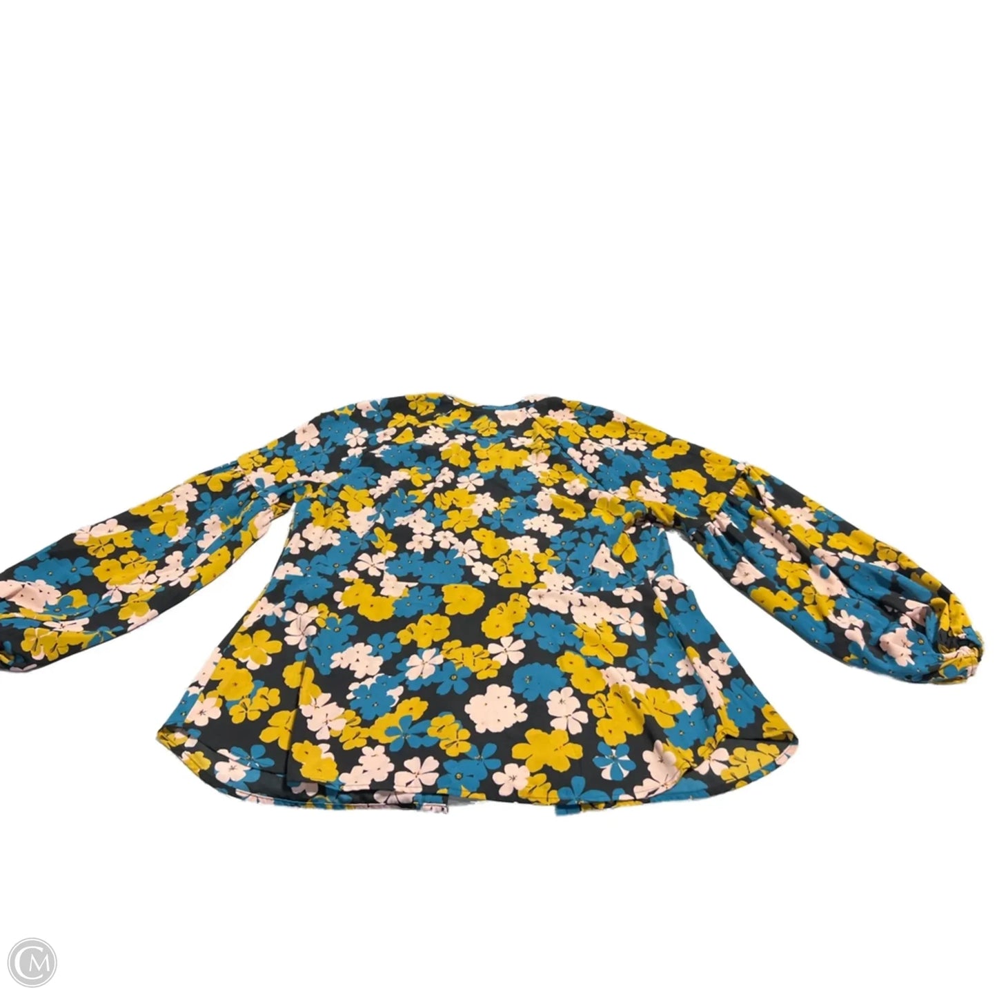 Top Long Sleeve Basic By Cabi In Floral Print, Size: L