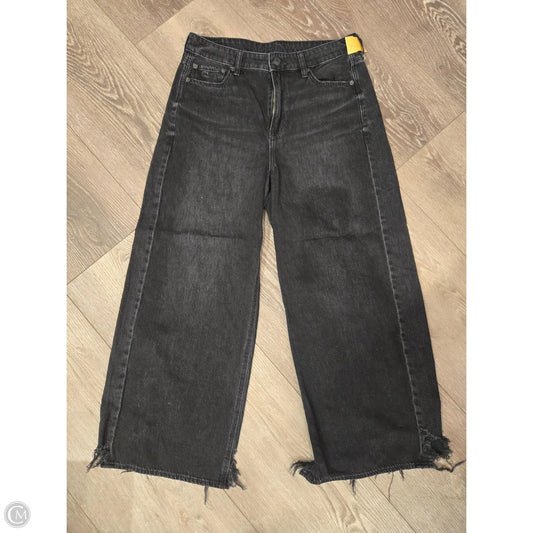 Jeans Wide Leg By American Eagle In Black Denim, Size: 10