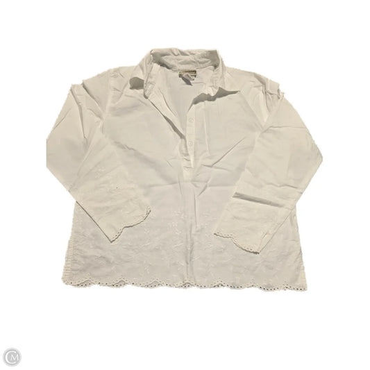 Top Long Sleeve Basic By Coldwater Creek In White, Size: S