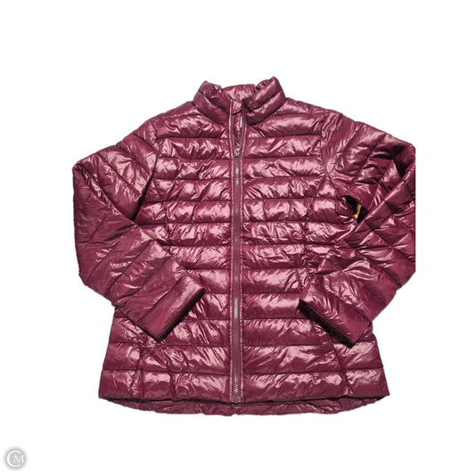 Coat Puffer & Quilted By Cme In Maroon, Size: M