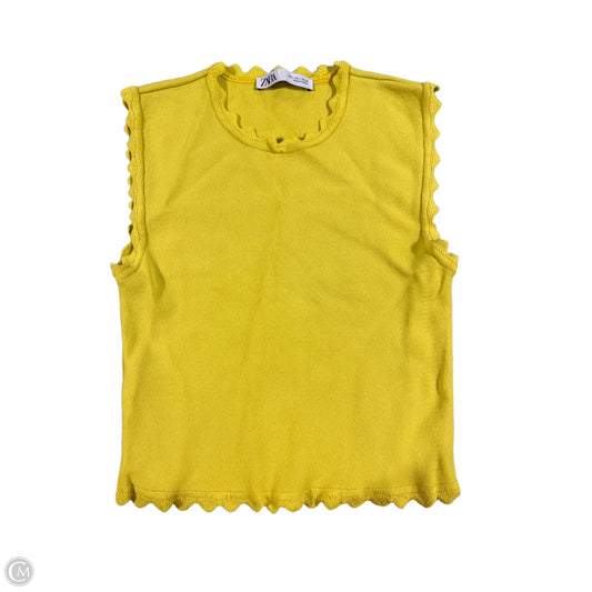 Top Sleeveless By Zara In Yellow, Size: L