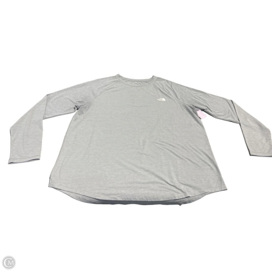 Athletic Top Long Sleeve Crewneck By The North Face In Grey, Size: Xxl
