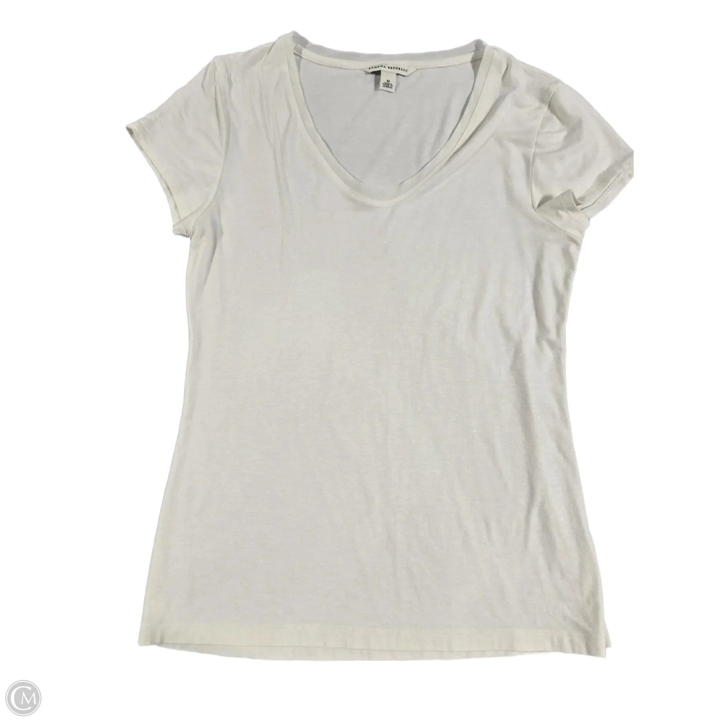 Top Short Sleeve By Banana Republic In Cream, Size: M