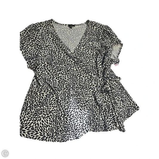 Top Short Sleeve By Auw In Black & White, Size: 3x