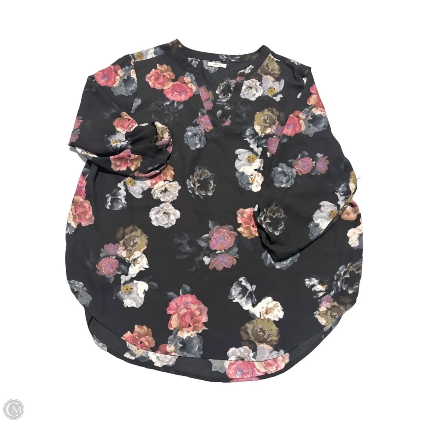Top Long Sleeve By Maurices In Floral Print, Size: Xxl